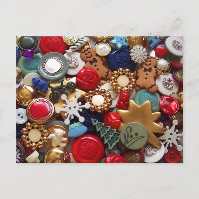 Cartes Pour Fêtes Annuelles Boutons de bonhommes en pain d'épice de Noël (Devant)
