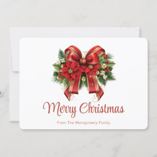 Cartes Pour Fêtes Annuelles Bow de Noël Festif Rouge et Or