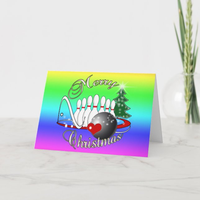 CARTES POUR FÊTES ANNUELLES BOWLER / BOWLING MERRY NOËL (Devant)