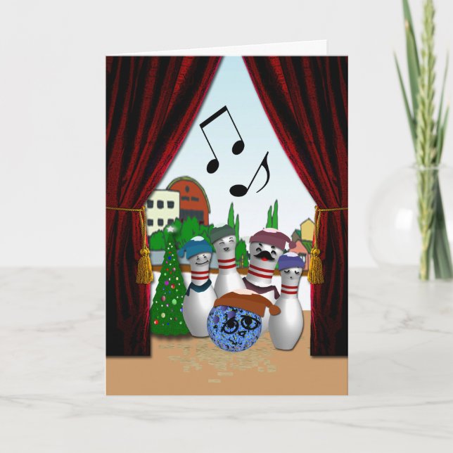 Cartes Pour Fêtes Annuelles Bowling Carol (Devant)