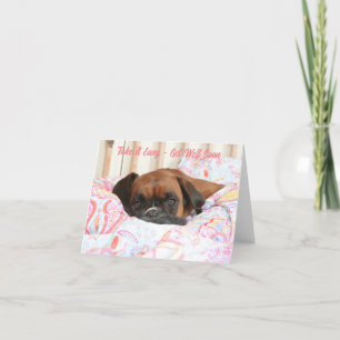 Cartes Pour Fêtes Annuelles boxer chien bien se détendre bientôt dans le lit