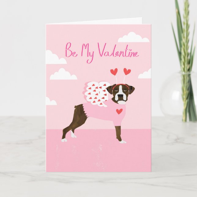 Cartes Pour Fêtes Annuelles Boxer Chien Valentines Love Card (Devant)