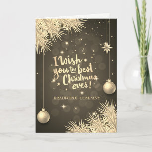 Cartes Pour Fêtes Annuelles Branches, Boules,Je Vous Souhaite Un Noël Inoublia