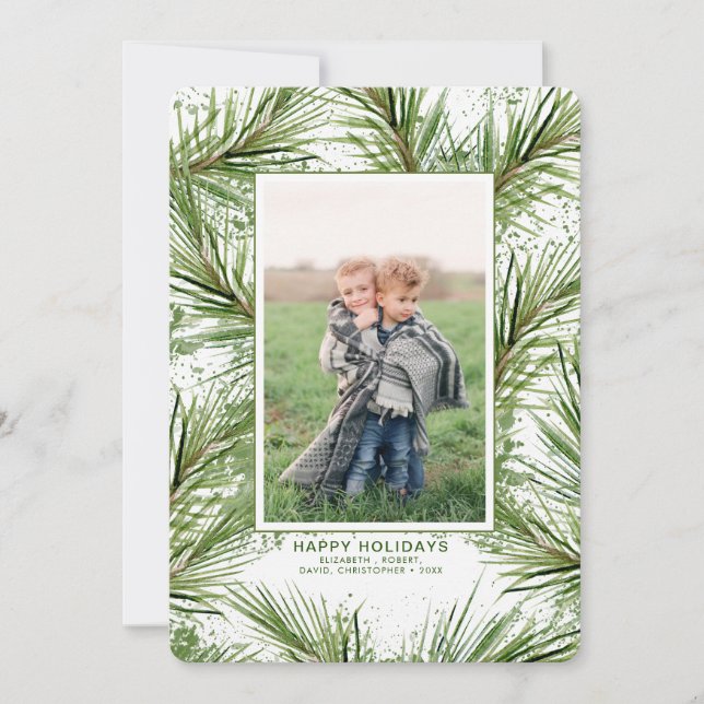 Cartes Pour Fêtes Annuelles Branches de l'arbre de Noël (Devant)