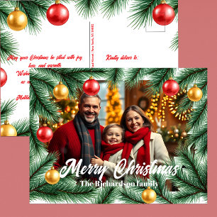 Cartes Pour Fêtes Annuelles Branches et boules de pin festif Noël