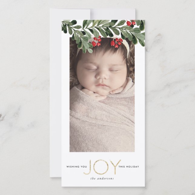 Cartes Pour Fêtes Annuelles Branches joyeuses de houx (Devant)