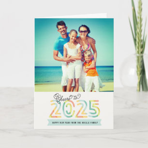 Cartes Pour Fêtes Annuelles Bravo à 2025 Citrus Stripes Bonne Année Photo
