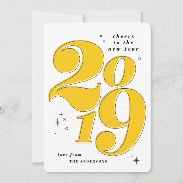 Cartes Pour Fêtes Annuelles Bravo à la nouvelle année audacieuse 2019 (Devant)