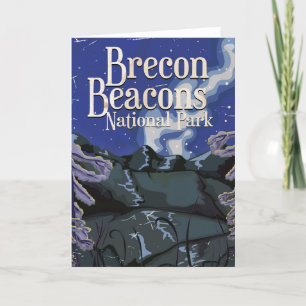 Cartes Pour Fêtes Annuelles Brecon Beacons Vintage Railway Travel Poster