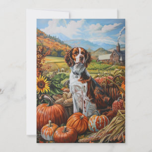 Cartes Pour Fêtes Annuelles Bretagne Espagnol Chien Automne Moisson Thankesgiv
