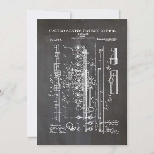 Cartes Pour Fêtes Annuelles Brevet de flute (Devant)