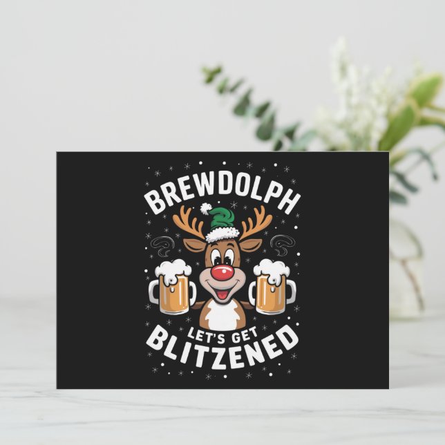 Cartes Pour Fêtes Annuelles Brewdolph Faisons nous sonner les grelots Noël Ren (Debout devant)