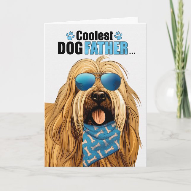 Cartes Pour Fêtes Annuelles Briard Chien Coolest Papa Fête des pères (Devant)