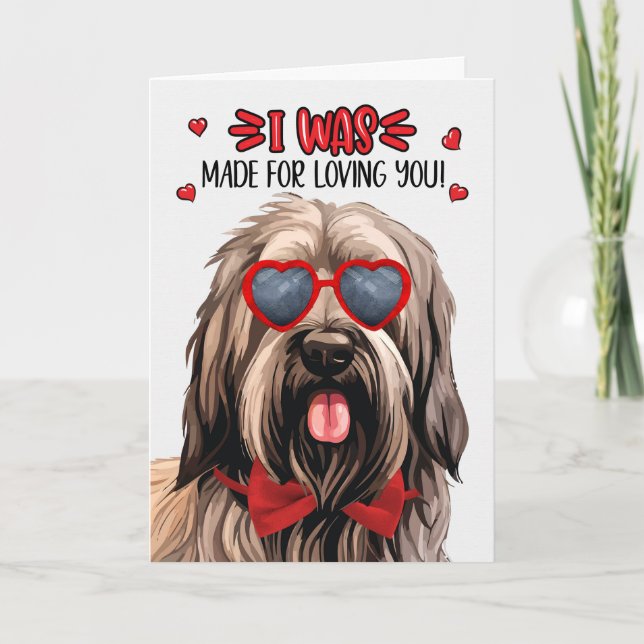 Cartes Pour Fêtes Annuelles Briard Chien fait pour vous aimer Valentine (Devant)
