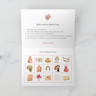Cartes Pour Fêtes Annuelles Bridal Shower Bingo Game Board12. Fun Party