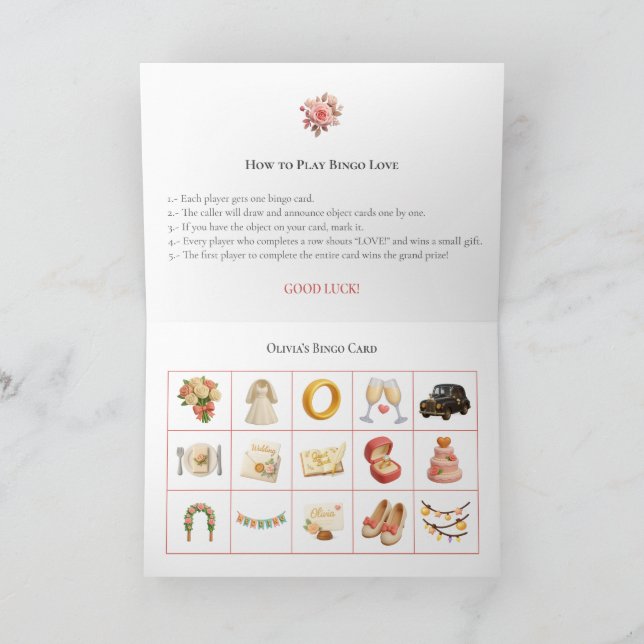 Cartes Pour Fêtes Annuelles Bridal Shower Bingo Game Board4. Fun Party (Intérieur)