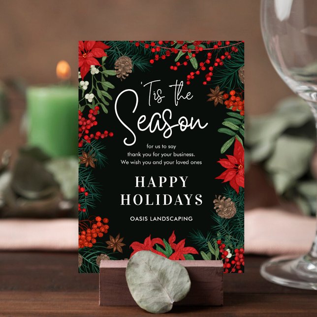 Cartes Pour Fêtes Annuelles Bright Blooms Business Holiday Card (Créateur téléchargé)
