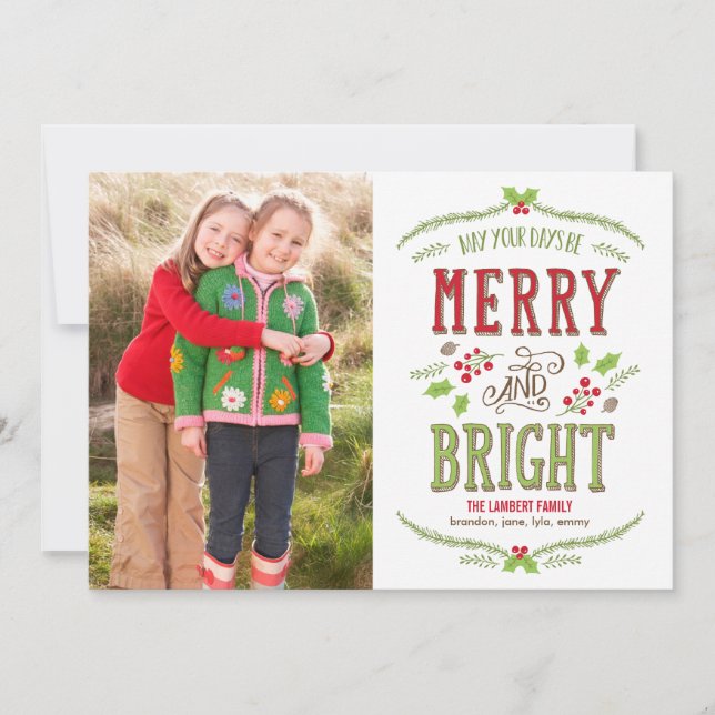 Cartes Pour Fêtes Annuelles Bright Christmas Holiday (Devant)