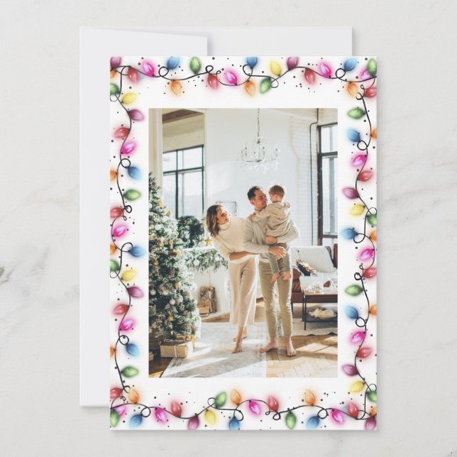 Cartes Pour Fêtes Annuelles Bright Colorful Christmas Lights Photo (Devant)