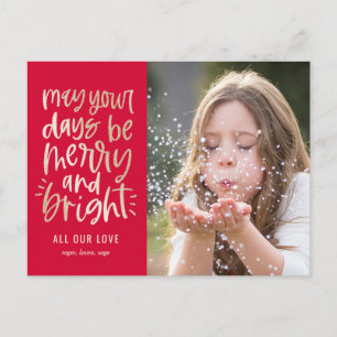 Cartes Pour Fêtes Annuelles Bright Days EDITABLE COLOR Holiday Card Postcard