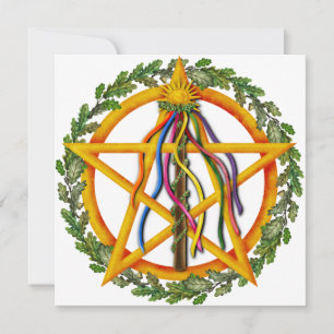 Cartes Pour Fêtes Annuelles Bright Maypole Beltane Sun Pentacle