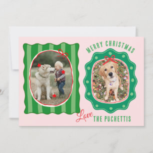 Cartes Pour Fêtes Annuelles Bright Two Picture Frame Noël