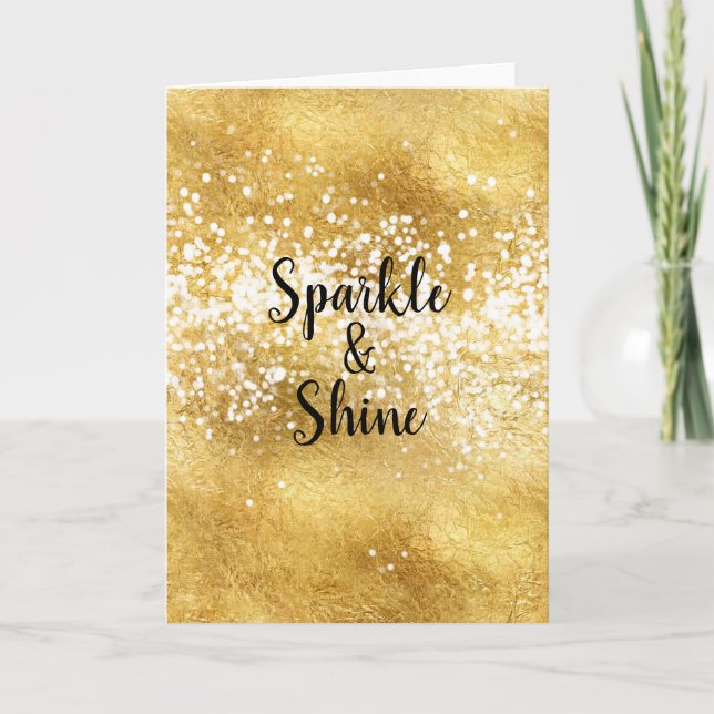 Cartes Pour Fêtes Annuelles Brillant blanc or (Devant)
