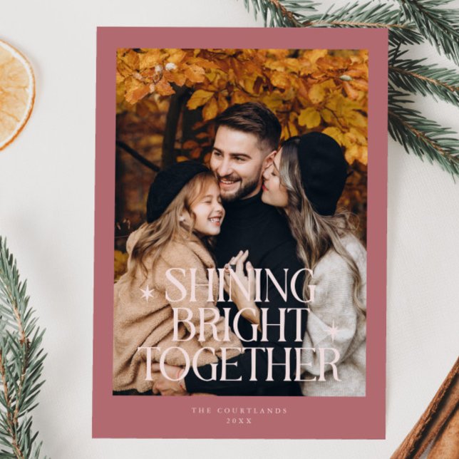 Cartes Pour Fêtes Annuelles Brillant ensemble photo rose (Créateur téléchargé)