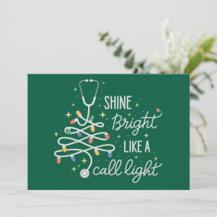 Cartes Pour Fêtes Annuelles Brillez comme une infirmière de nuit de Noël amusa