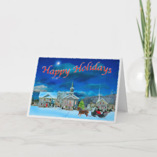 Cartes Pour Fêtes Annuelles Bristol Vermont lors d'une nuit d'hiver