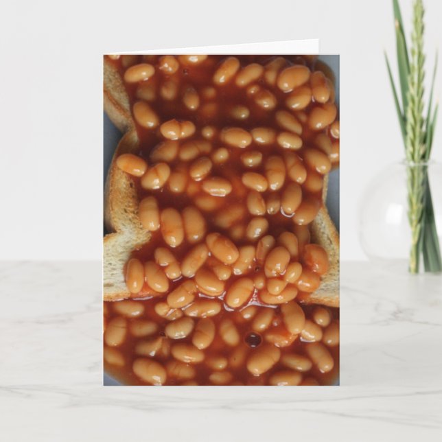 Cartes Pour Fêtes Annuelles British Beans on Toast Food Joke cadeau pour Expat (Devant)