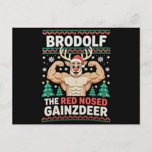 Cartes Pour Fêtes Annuelles Brodolf nez rouge Gainzdeer Renne Noël Gym