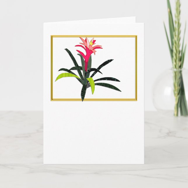 Cartes Pour Fêtes Annuelles Broméliade de Noël tropicale (Devant)