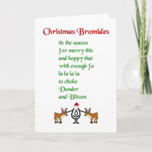 Cartes Pour Fêtes Annuelles Bromures de Noël - un poème drôle de Noël