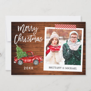Cartes Pour Fêtes Annuelles Brosse Script Camion Instantané Photo Craft Bande 