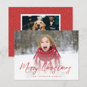 Cartes Pour Fêtes Annuelles Brosse Script photo pleine Noël