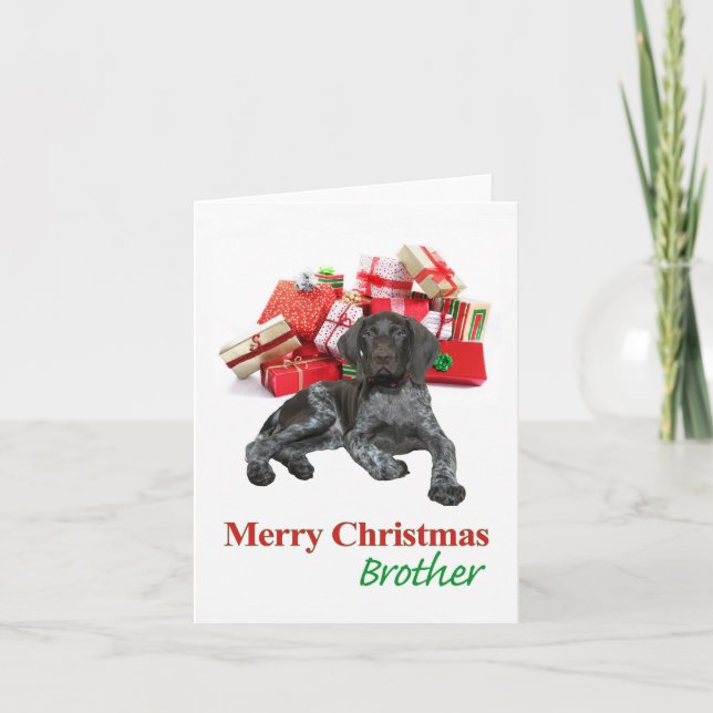 Cartes Pour Fêtes Annuelles Brother grizzly brillant Joyeux Noël (Devant)