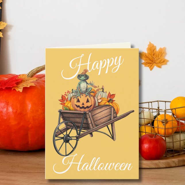 Cartes Pour Fêtes Annuelles Brouette de citrouilles fantastique pour grenouill (Créateur téléchargé)