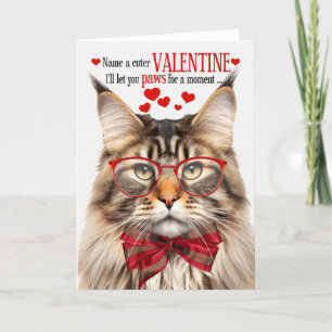 Cartes Pour Fêtes Annuelles Brown Maine Coon Tabby Humour de chat Saint-Valent