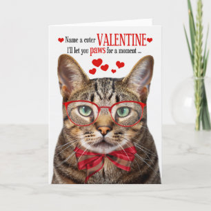 Cartes Pour Fêtes Annuelles Brown Tabby Chat Feline Humour Saint-Valentin