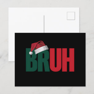 Cartes Pour Fêtes Annuelles Bruh Mème Drôle Dire Bro Salutation Noël
