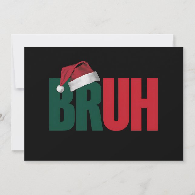 Cartes Pour Fêtes Annuelles Bruh Mème Drôle Dire Bro Salutation Noël (Devant)