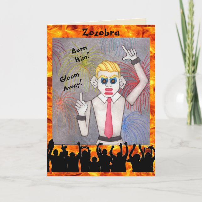 Cartes Pour Fêtes Annuelles Brûlez votre Gloom loin Zozobra une tradition Père (Devant)