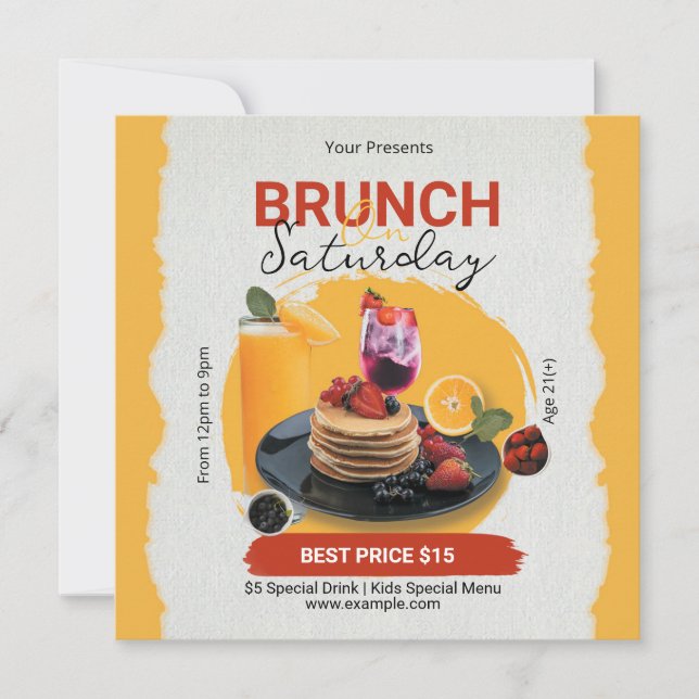 Cartes Pour Fêtes Annuelles Brunch Samedi Circulaire (Devant)