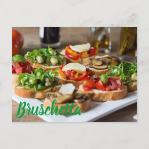 Cartes Pour Fêtes Annuelles Bruschetta Antipasti aux haricots et arugula,