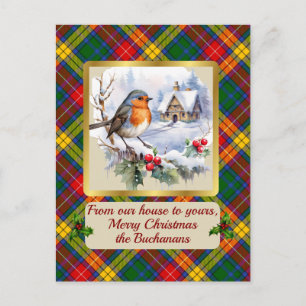 Cartes Pour Fêtes Annuelles Buchanan Tartan avec Robin Personnalisé