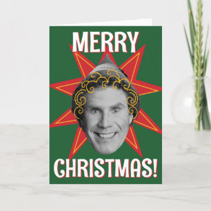 Cartes Pour Fêtes Annuelles Buddy l'Elf   Motif en Étoiles Éclatées