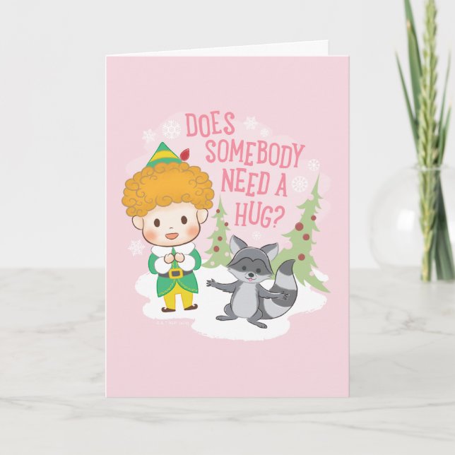 Cartes Pour Fêtes Annuelles Buddy l'Elfe Quelqu'un a besoin d'un câlin ? (Devant)