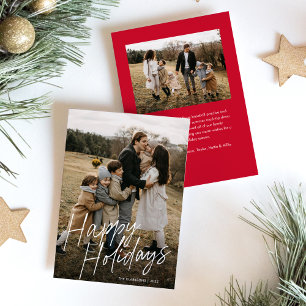 Cartes Pour Fêtes Annuelles Budget Moderne Calligraphie Joyeux Vacances 2 Phot