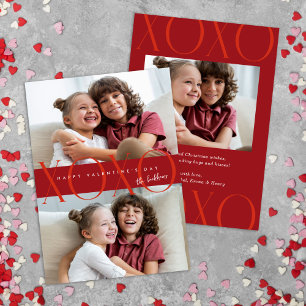 Cartes Pour Fêtes Annuelles Budget Red Modern XOXO Photo Saint Valentin
